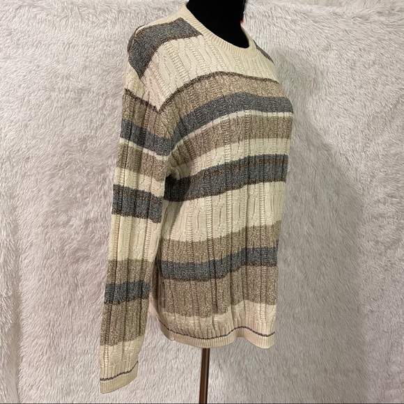 Haggar Women’s Striped Cable Knitted Sweater - Picture 2 of 6